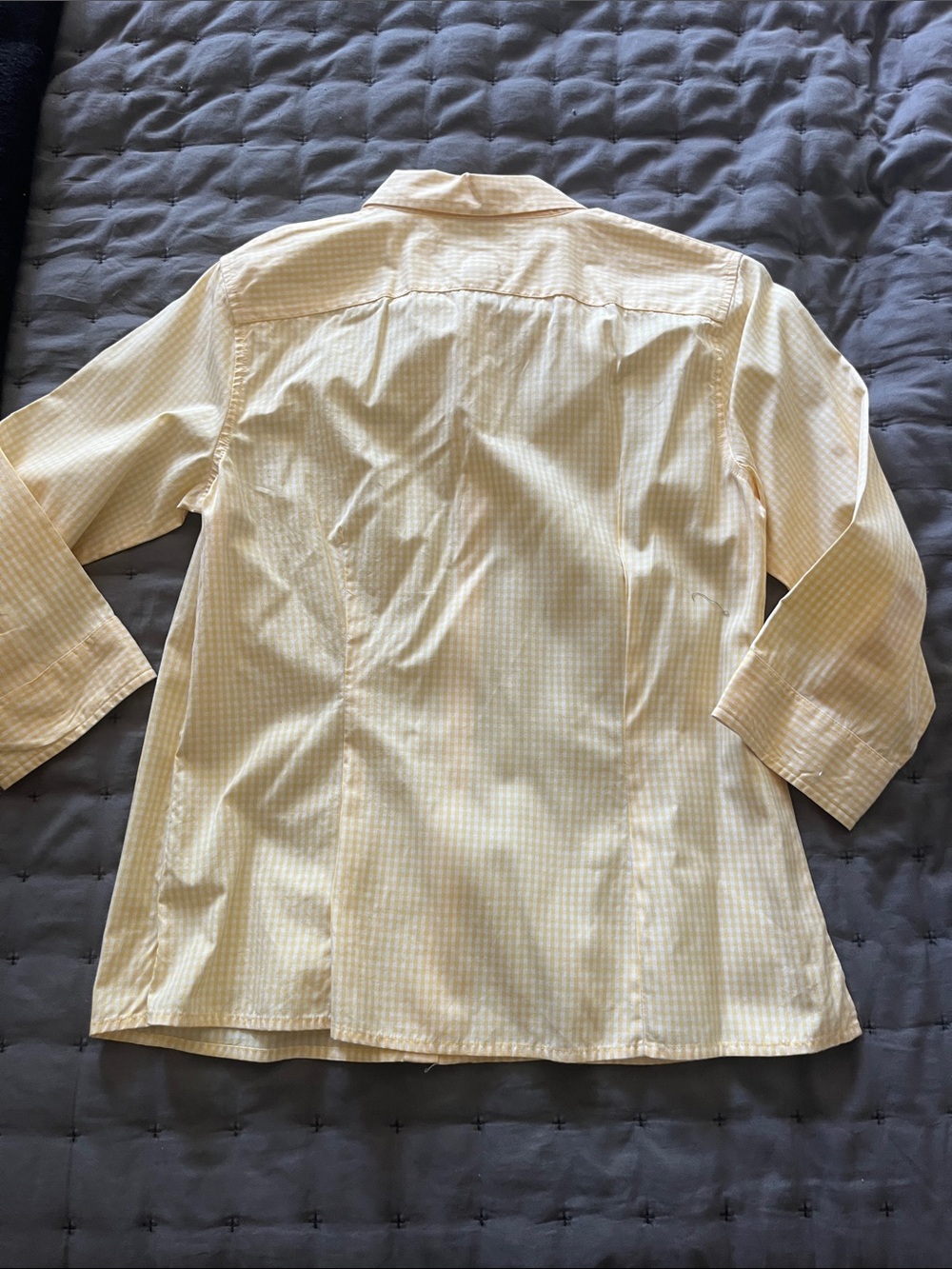 Talbots Yellow and White Gingham Button-Down, 4 - Picture 5 of 5